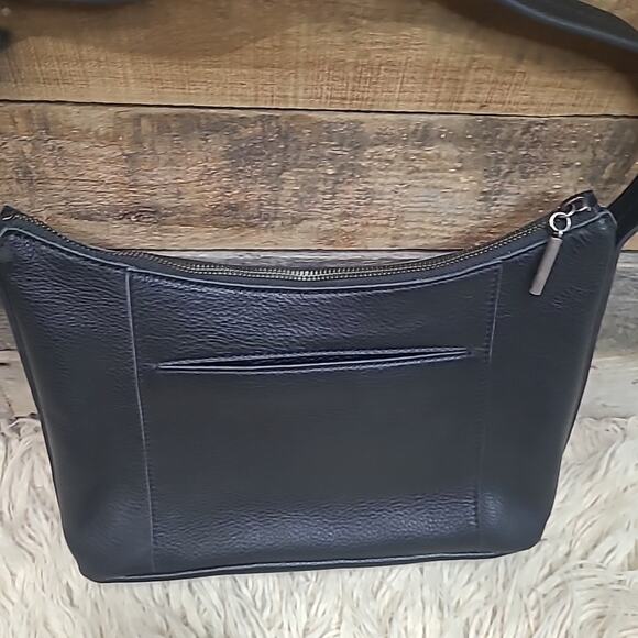 The SAK Brook Black Pebbled Leather Hobo Shoulder Bag Purse - Picture 7 of 11